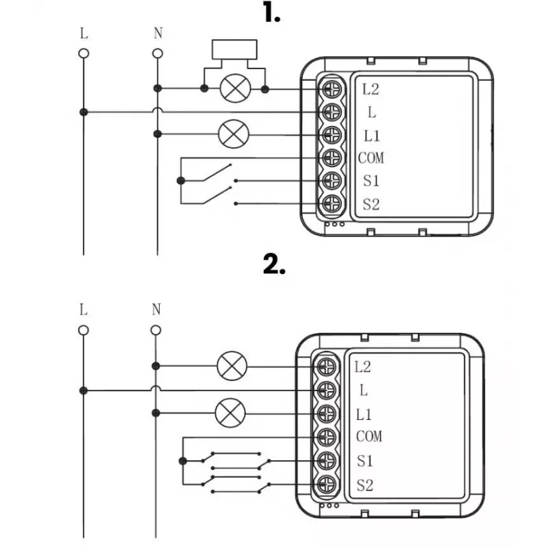 OXT Mini Relaismodul 2-Kanal ohne Neutralleiter ZigBee TUYA T272