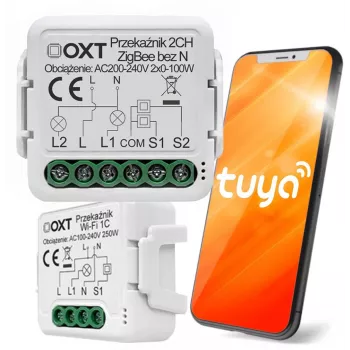 OXT Mini Relaismodul 2-Kanal ohne Neutralleiter ZigBee TUYA T272