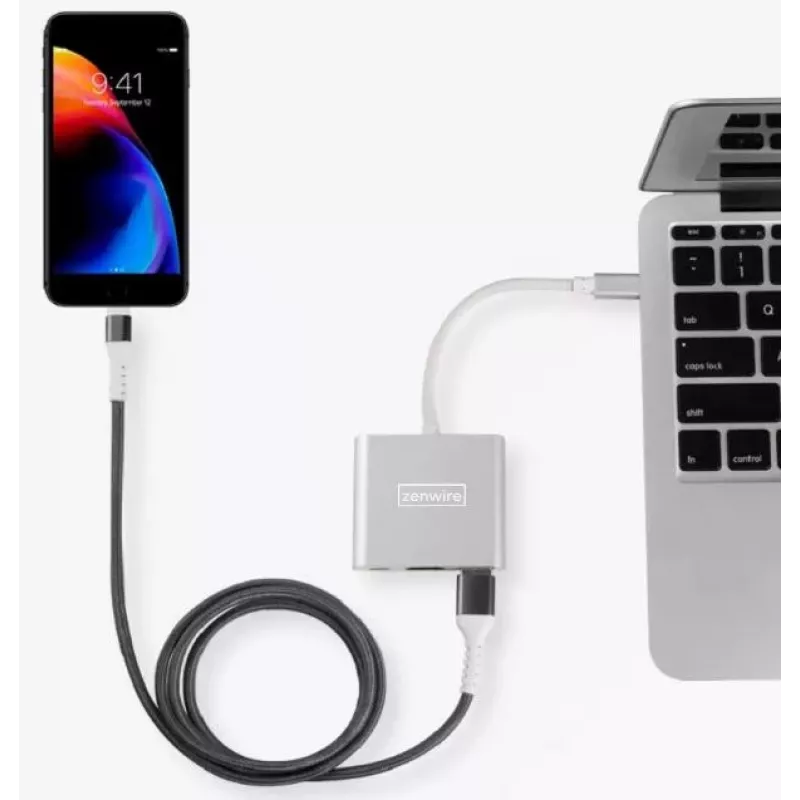 ZENWIRE BYL-2008N 3-in-1 MHL Hub USB-C auf HDMI 4K Adapter, Space Gray