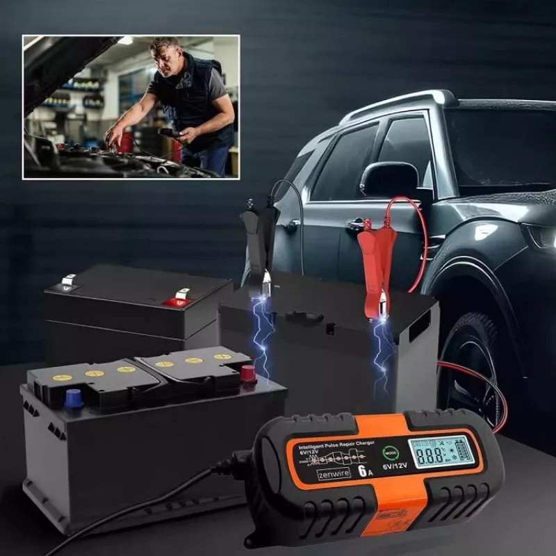 ZENWIRE JMD-6S 6V/12V 6A Smart Battery Charger mit Reparaturfunktion für AGM GEL Blei-Säure-Batterien