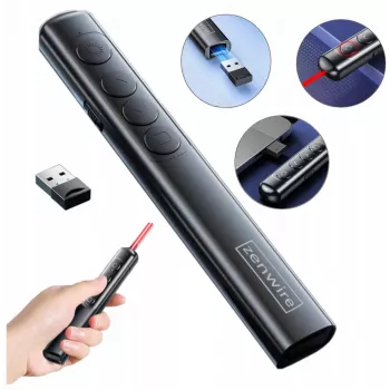 ZENWIRE S9 USB Präsentations-Laserpointer, 2,4 GHz, roter Laser, schwarz