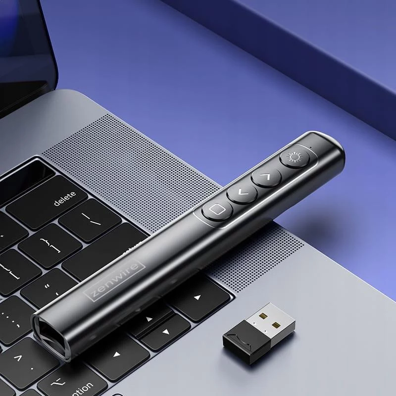 ZENWIRE S9 USB Präsentations-Laserpointer, 2,4 GHz, roter Laser, schwarz