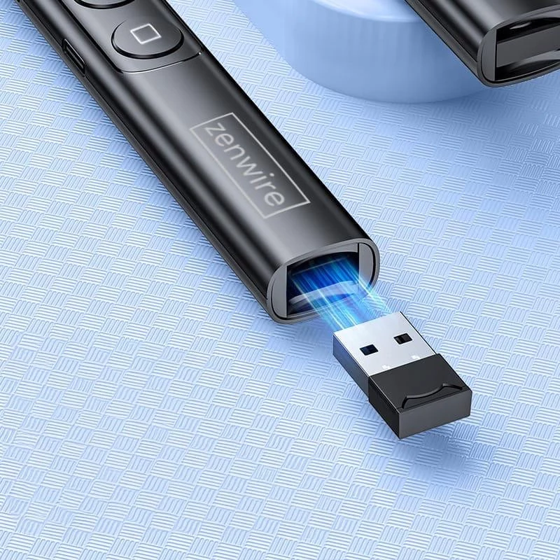 ZENWIRE S9 USB Präsentations-Laserpointer, 2,4 GHz, roter Laser, schwarz