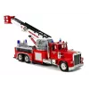 LEAN TOYS Feuerwehrauto mit ausziehbarer Drehleiter, R/C, Sound, Licht, Sirene