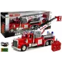 LEAN TOYS Feuerwehrauto mit ausziehbarer Drehleiter, R/C, Sound, Licht, Sirene