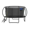 MERACH MR-2429B2 Trampolin, 3,6 m (12 ft) mit Sicherheitsnetz und Leiter, Schwarz/Blau