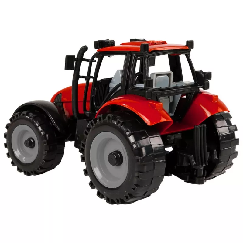 LEAN TOYS Kleiner Traktor mit klappbarer Motorhaube, Rot, 13 cm