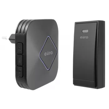 EURA WDP-83H2 JAZZ Funk-Türklingel-Set, batteriefreier Sender, Schwarz