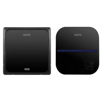EURA WDP-84H2 BLUES Funk-Türklingelsystem - Batteriefreier Sender, Schwarz