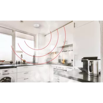 EL-HOME SD-87A2 Rauchmelder - Fotoelektrischer optischer Sensor, 9V-Batterie, Weiß