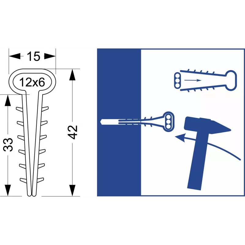 Quick Mount Clip - Flat USMP-3 Elektro-Plast Opatówek 600 Stk. BOX 16.23