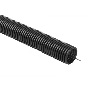 OLLO Flexibler Wellschlauch PVC UV 320N mit Einziehhilfe 50/43 mm 25 m Grau