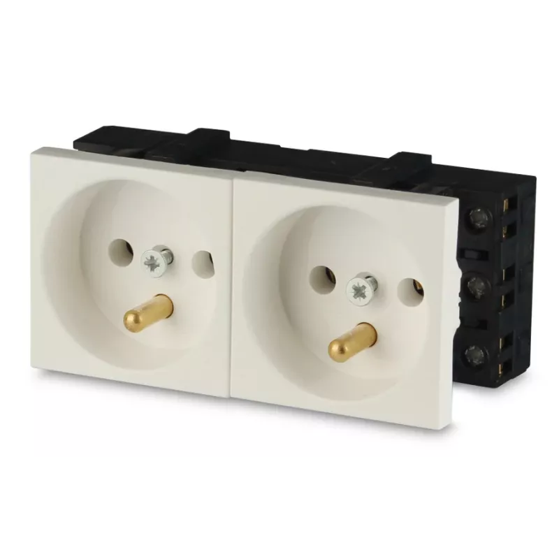 JAVEL Doppelsteckdose 2M Weiß 16A 250V Unterputz