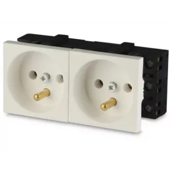 JAVEL Doppelsteckdose 2M Weiß 16A 250V Unterputz