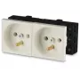 JAVEL Doppelsteckdose 2M Weiß 16A 250V Unterputz