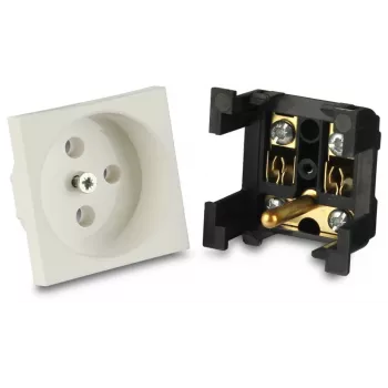 JAVEL Steckdose mit Schutzkontakt 1 Modul Unterputz Weiß 16A 250V