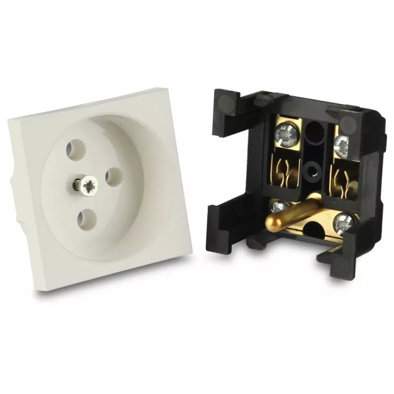 JAVEL Steckdose mit Schutzkontakt 1 Modul Unterputz Weiß 16A 250V
