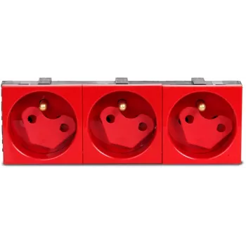JAVEL Dreifach-Steckdose Schuko mit Kinderschutz, 3-Module, Weiß, Unterputz