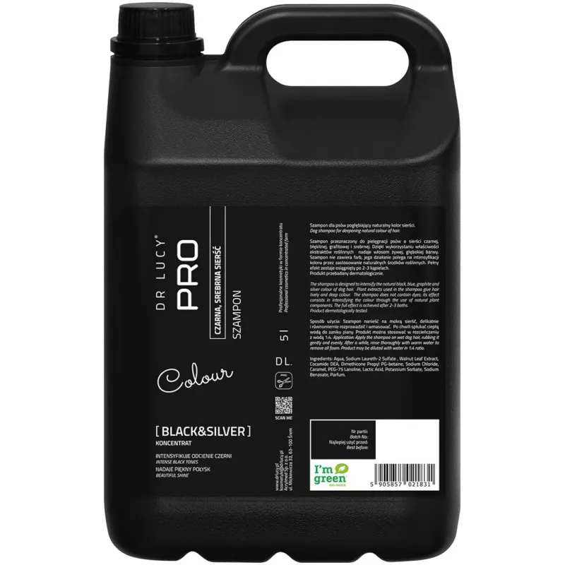 DR LUCY Black & Silver Shampoo für Hunde mit dunklem Fell - 5 L