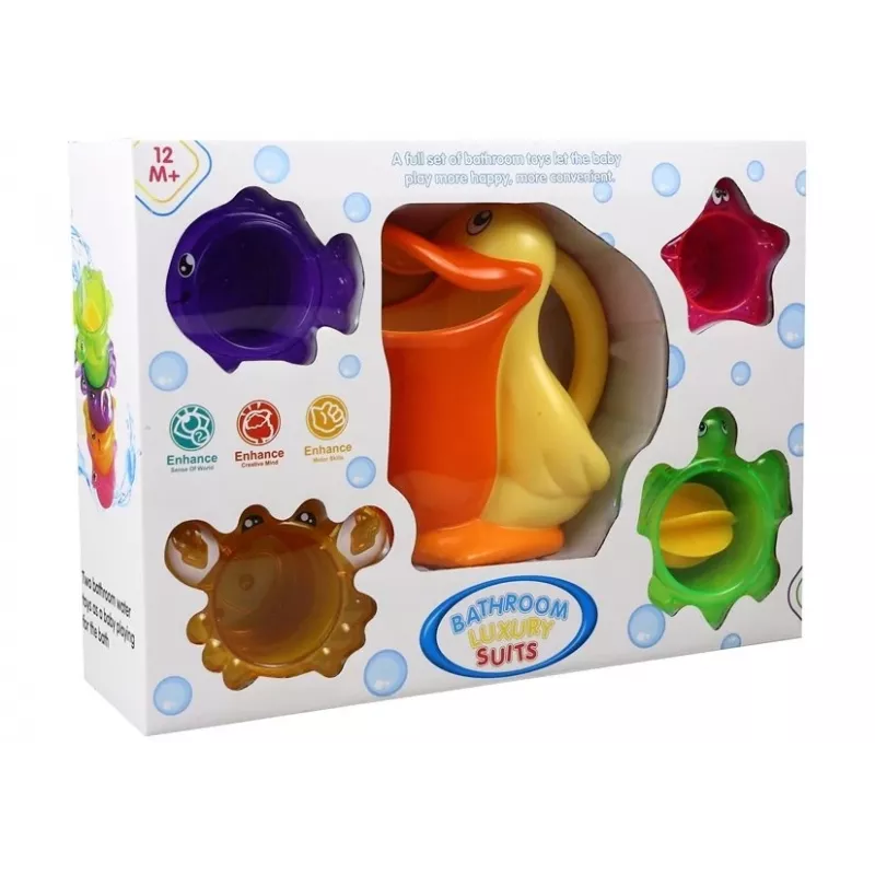 LEAN TOYS Pelikan mit Mustern zum Baden