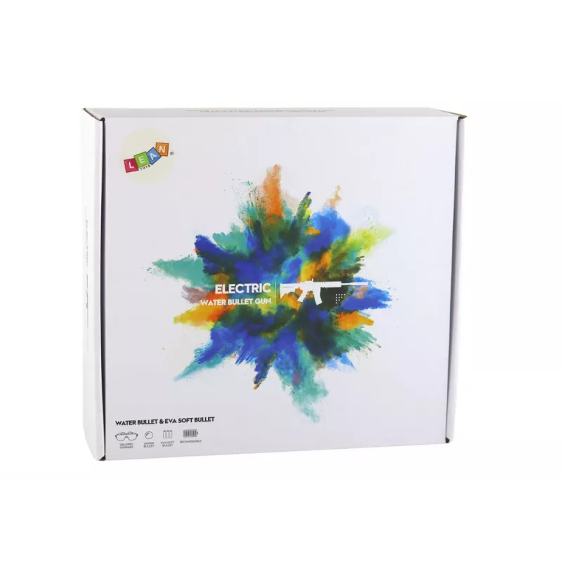 LEAN TOYS Elektrische Wasser-Geschoss-Pistole mit Pfeilen und Schutzbrille, Schwarz