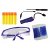 LEAN TOYS Elektrische Wasser-Geschoss-Pistole mit Pfeilen und Schutzbrille, Schwarz