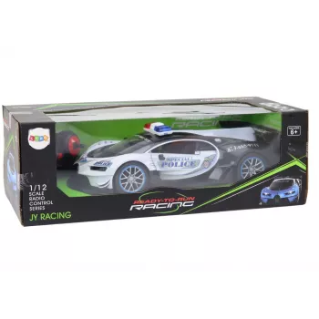 LEAN TOYS ferngesteuertes RC-Polizeiauto im Maßstab 1:12, weiß
