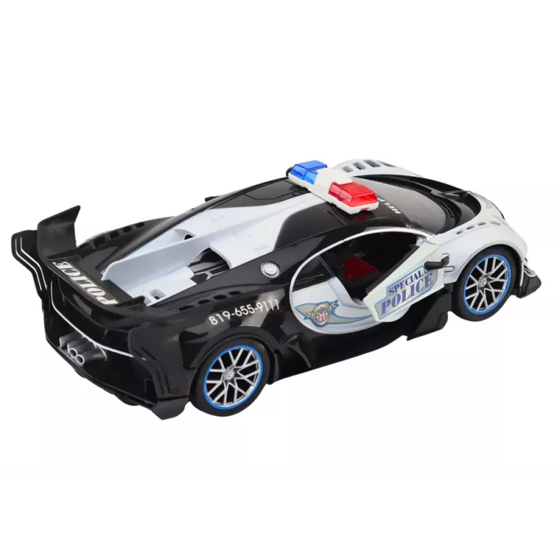 LEAN TOYS ferngesteuertes RC-Polizeiauto im Maßstab 1:12, weiß