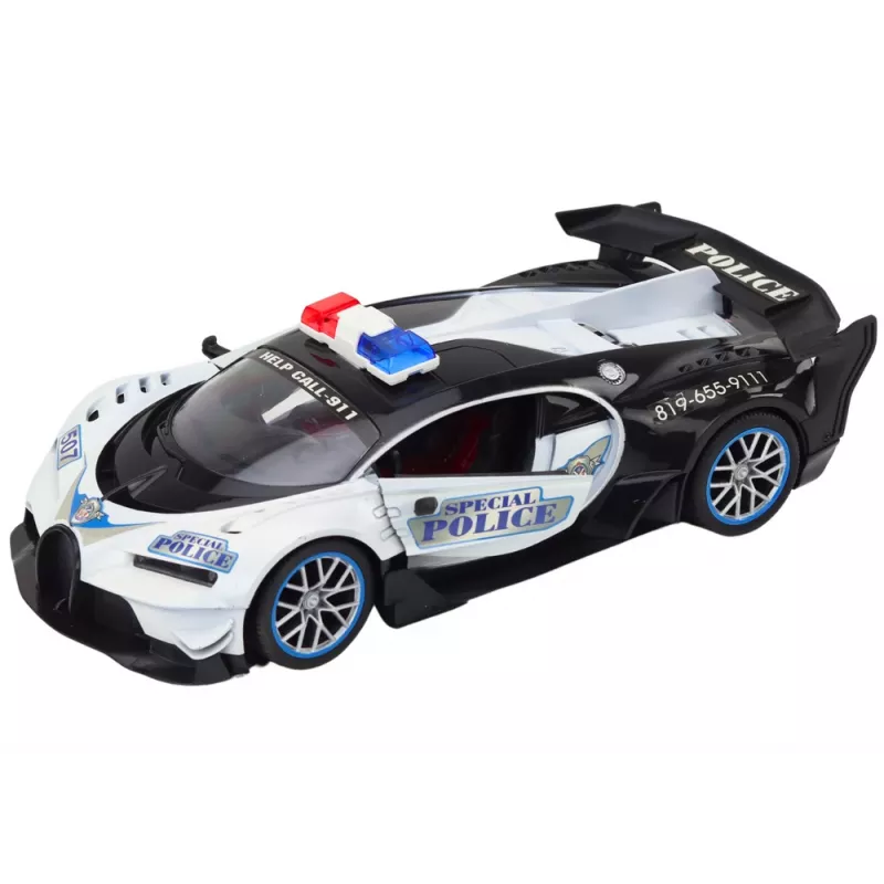 LEAN TOYS ferngesteuertes RC-Polizeiauto im Maßstab 1:12, weiß
