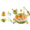 LEAN TOYS Spiel Dinosaurier Angelruten Zubehör Holz Grün