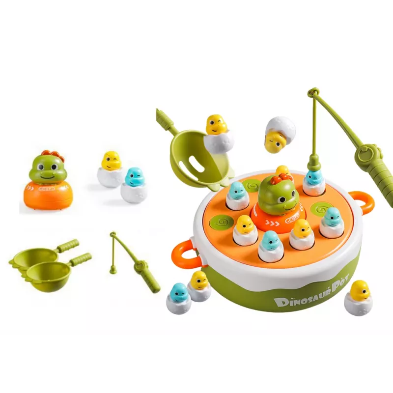 LEAN TOYS Spiel Dinosaurier Angelruten Zubehör Holz Grün