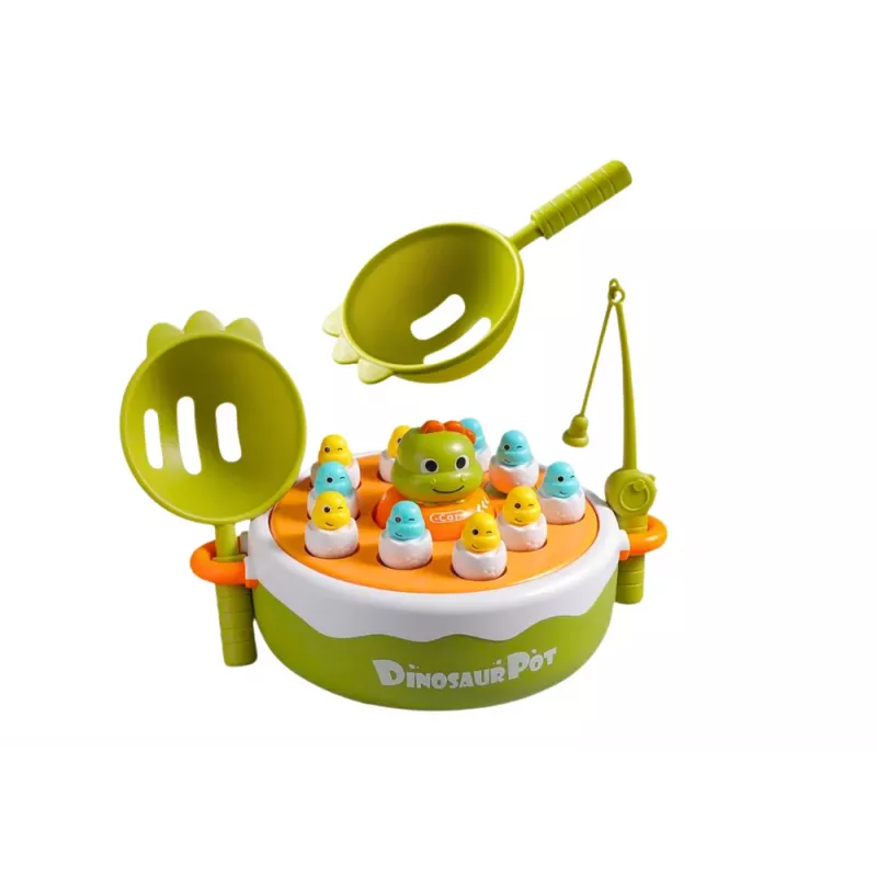 LEAN TOYS Spiel Dinosaurier Angelruten Zubehör Holz Grün