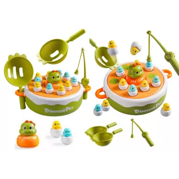 LEAN TOYS Spiel Dinosaurier Angelruten Zubehör Holz Grün