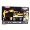 LEAN TOYS Construction Backhoe Bulldozer mit beweglichem Schwenklöffel, Kabine, Licht & Sound