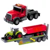 LEAN TOYS Set Truck Tractor mit Anhänger Lichter und Geräusche Rot
