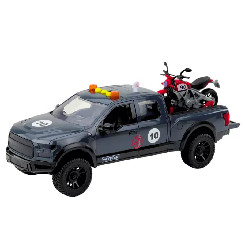 LEAN TOYS Pickup Truck mit Motorlichtern und -geräuschen Grau 1:12