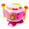LEAN TOYS Baby Drum Musical Interactive Lights Sounds Pink