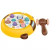 LEAN TOYS Whack-A-Mole Geschicklichkeitsspiel mit zwei Hämmern, Kätzchen Gelb Braun