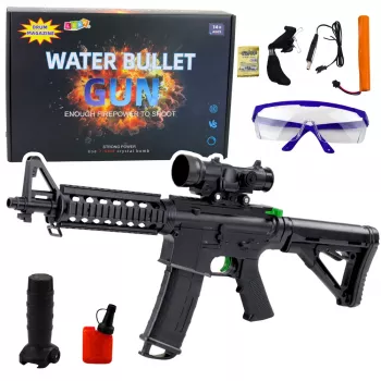 LEAN TOYS Sturmgewehr für Wasserbälle Hydrogel Visierbrille Schwarz 86cm