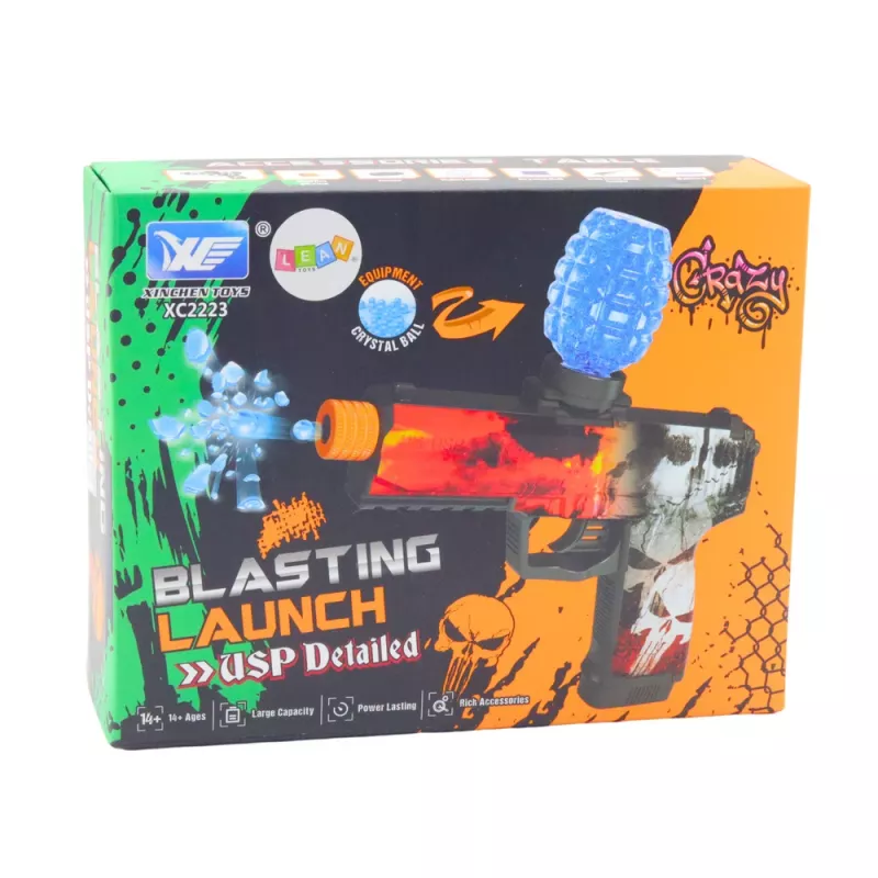 LEAN TOYS Automatische Wasser-Gelball-Pistole Skull