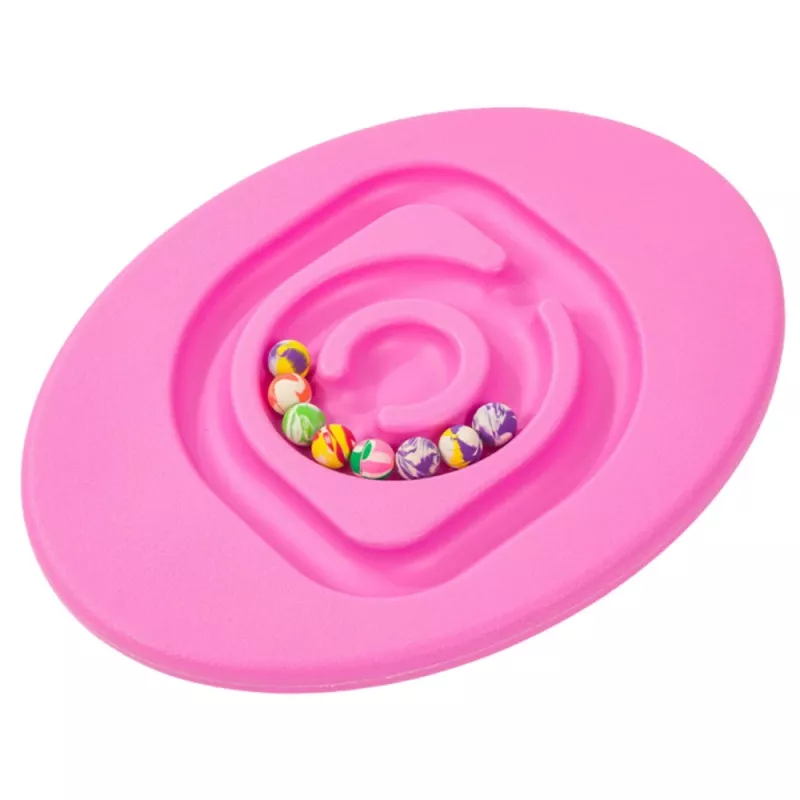 LEAN TOYS Sensorisches Balance-Board für Kinder mit Gummibällen 5 Stück Pink