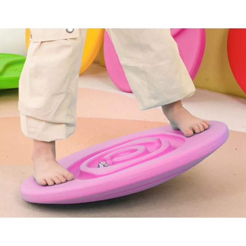 LEAN TOYS Sensorisches Balance-Board für Kinder mit Gummibällen 5 Stück Pink