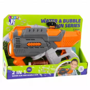 LEAN TOYS Elektrische Wasserpistole Seifenblasen 2in1 Orange