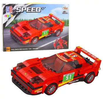 LEAN TOYS Bausteine Auto Roboter 2in1 Rot Antrieb 329 Teile