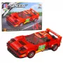 LEAN TOYS Bausteine Auto Roboter 2in1 Rot Antrieb 329 Teile