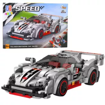 LEAN TOYS Bausteine Sportwagen Roboter 2in1 Grau 363 Teile