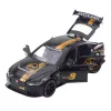 LEAN TOYS Sportwagen Metall Pull-Back Antrieb Lichter Geräusche Schwarz 1:32
