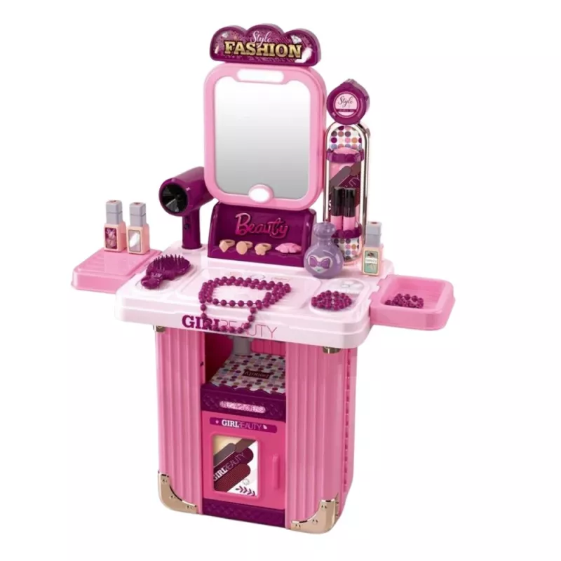 LEAN TOYS Schminktisch-Set im Koffer 2-in-1 Rosa