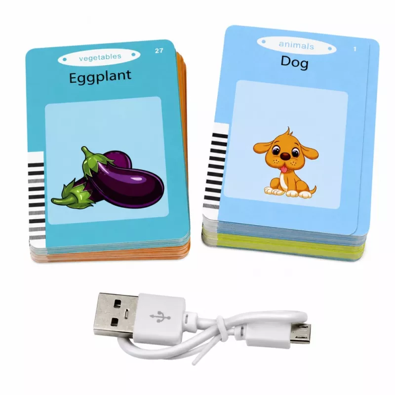 LEAN TOYS Englisch Wortlernkarten-Lesegerät Lernspielzeug Pink