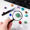 LEAN TOYS Set Mineralsteine Naturkristalle Sammlung mit Lupe und Stift, 43 Teile